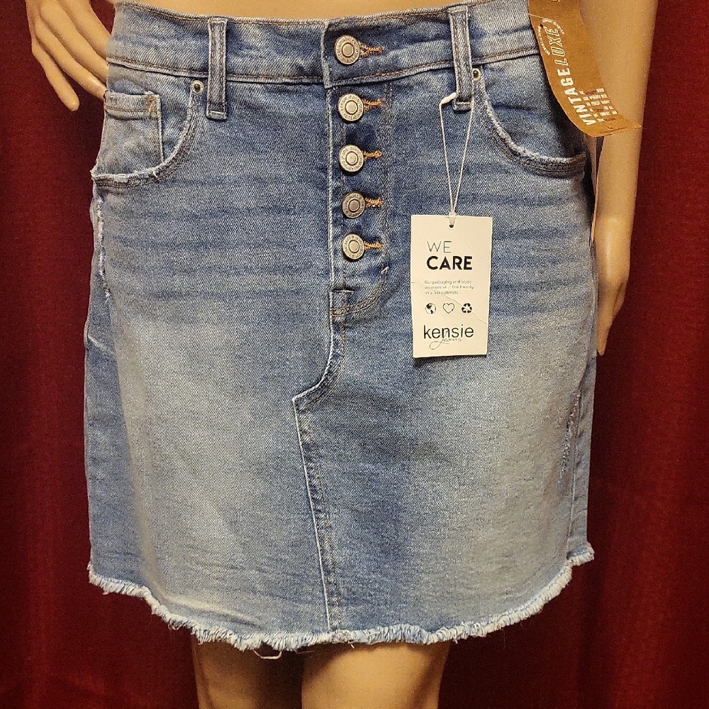 Kensie Blue Denim Mini Skirt Size 27/4